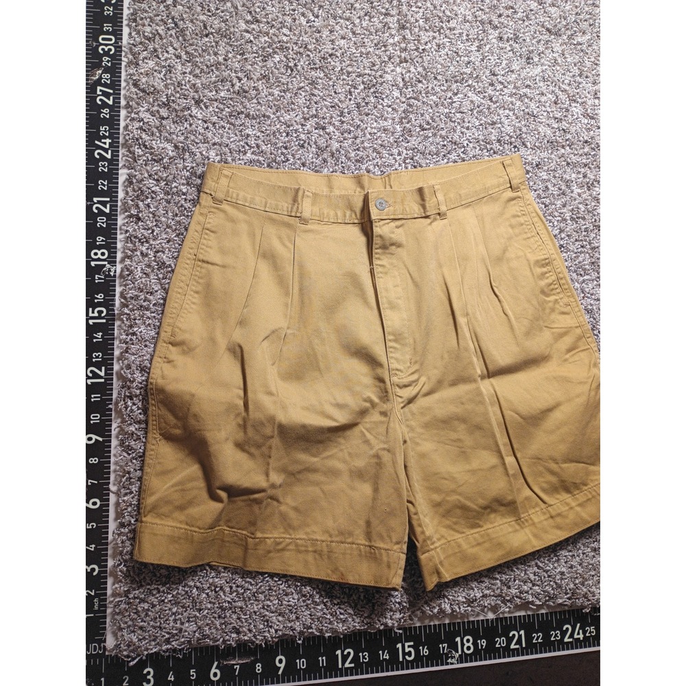 Vintage Dockers Levi Strauss Pleated Chino Shorts Khaki Tan Cotton Mens 38